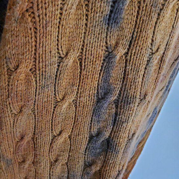 Ralph Lauren Silk Sweater camouflage safari cowboy camel tan brown black XL tall - Picture 4 of 5